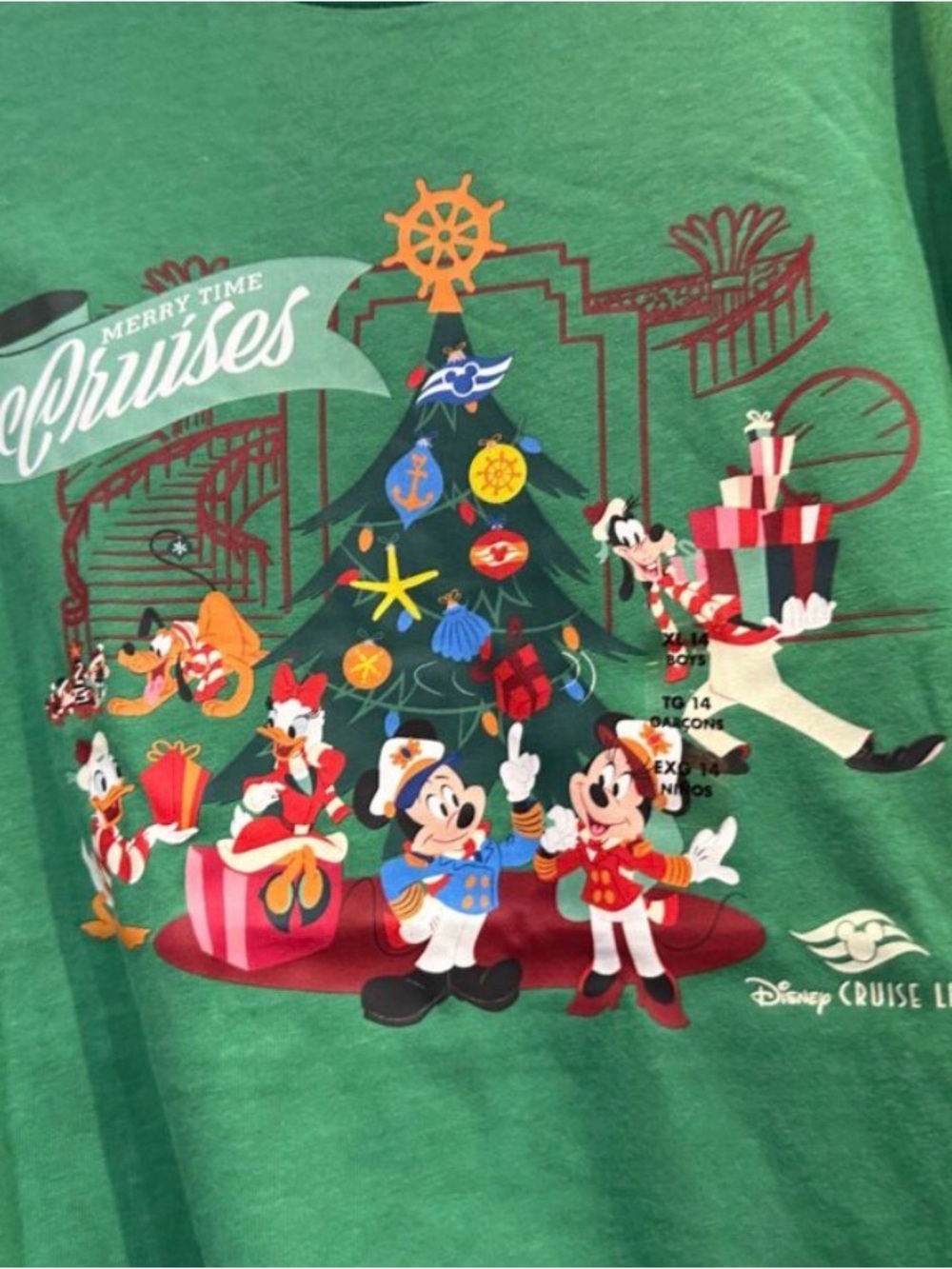 Disney Green Holiday Cruise Character Tee